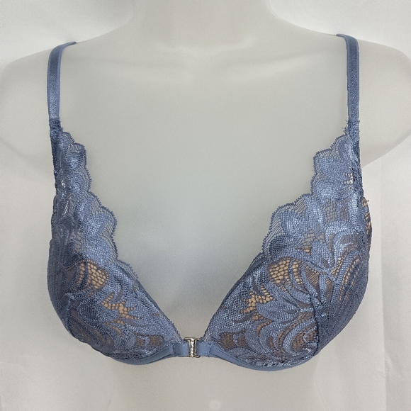 2/$30 Elegant Baddie Barbie VICTORIA SECRET Lace Underwire Bra in Blue (#1,274) - Picture 1 of 7